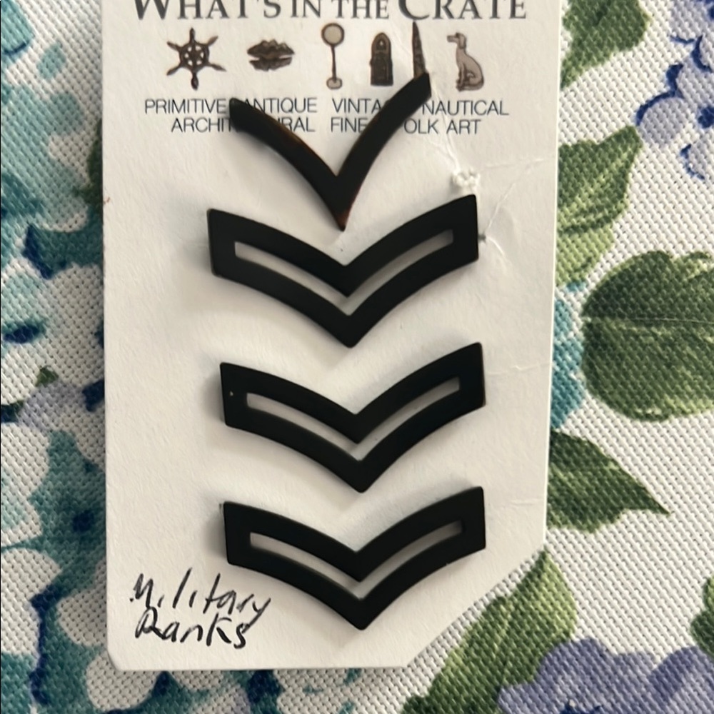 Black Military Rank Pins Vintage
